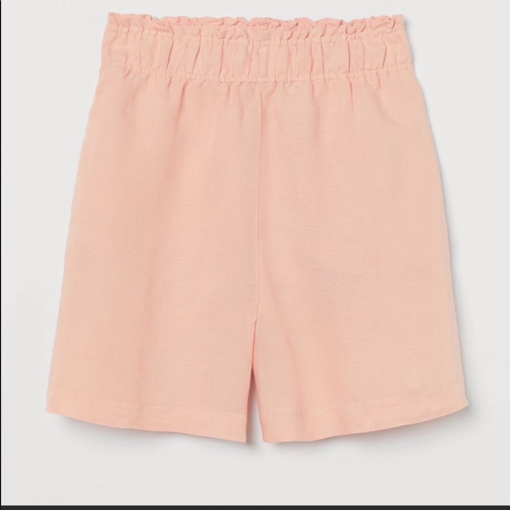 H&M High Waist Linen Blend Shorts